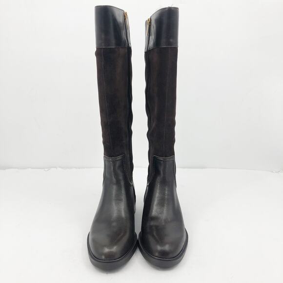 Vince Camuto Wide Calf Leather Riding Boots Andalian 7.5 Coffee Bean Suede NWB - Picture 4 of 9